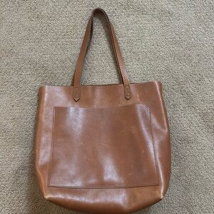 Leather tote bag